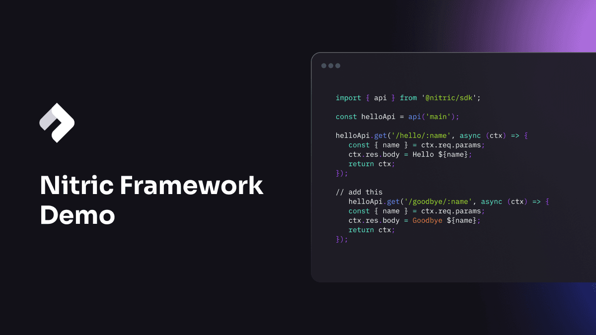 Framework demo banner