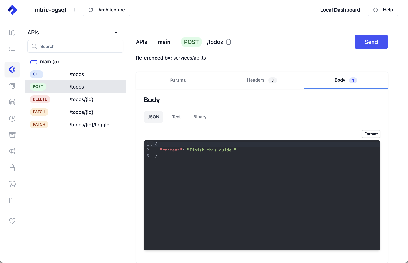 Add text content for the todo