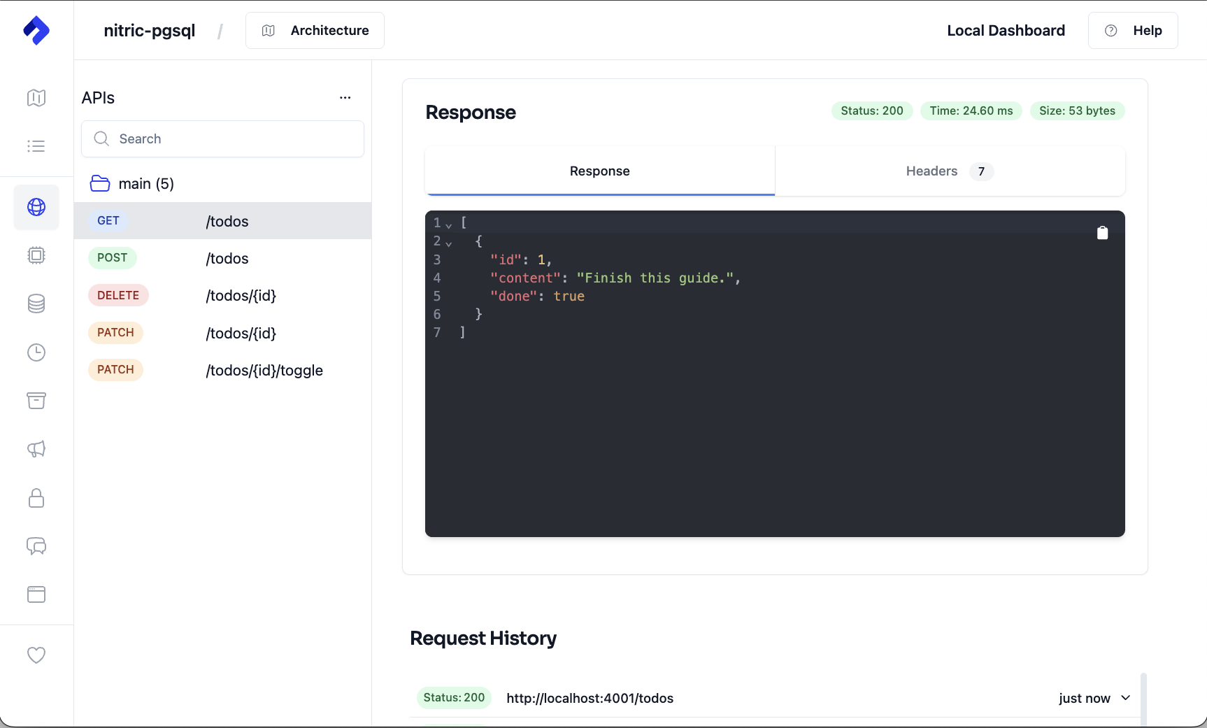 View the todo change