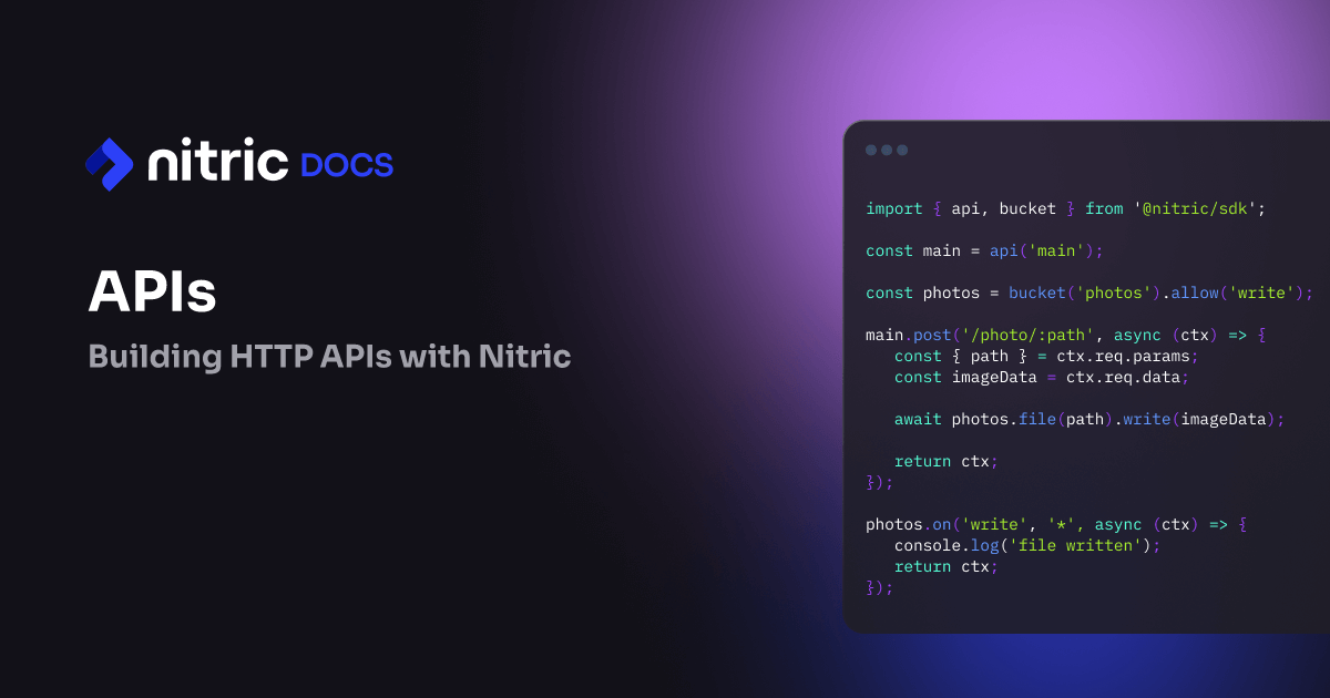 APIs | Nitric Documentation