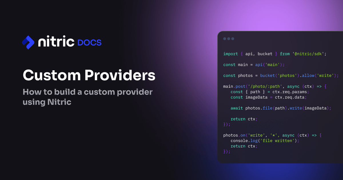 Custom: Custom Providers | Nitric Documentation