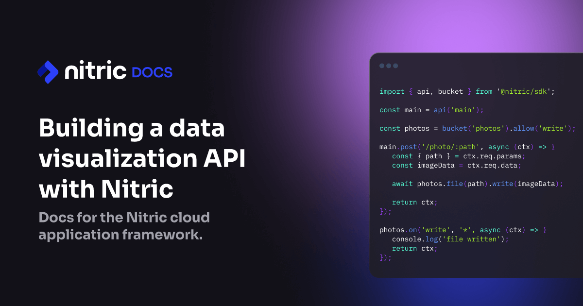 Guides: Building a data visualization API with Nitric | Nitric ...